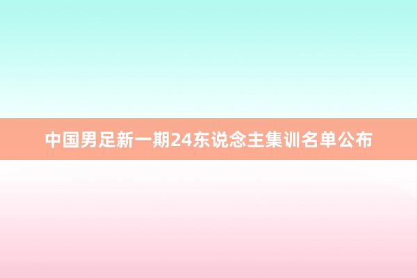 中国男足新一期24东说念主集训名单公布